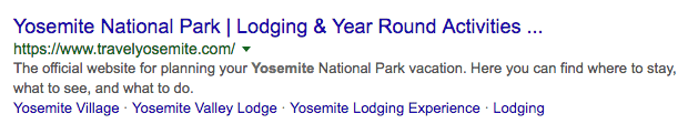 meta description travel yosemite