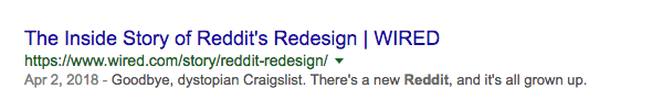 meta description wired
